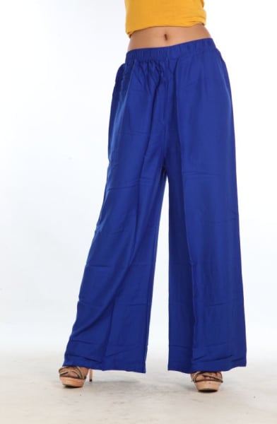 Indigo Blue Solid Womens Palazzo
