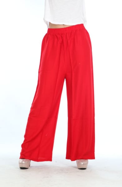 Red Rayon Womens Palazzo