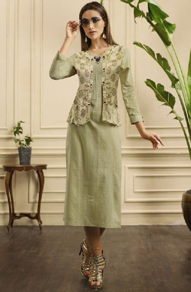 Pastel Green Cotton Kurti