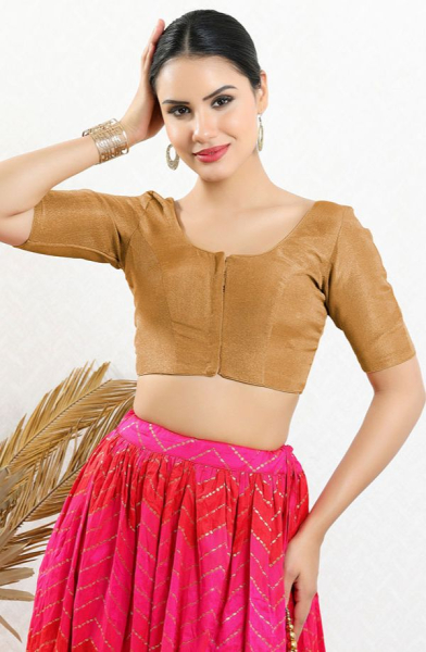 Beige Brown Shimmer Blouse