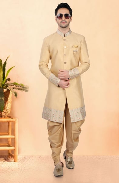 Beige Designer Indo Western Outfit
