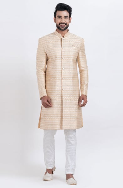 Beige Heavy Designer Indo Western Outfit