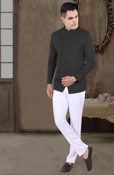 Black Wedding Wear Jodhpuri Suit