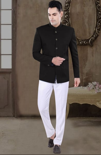 Black Wedding Wear Jodhpuri Suit