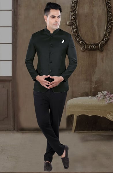 Black Wedding Wear Jodhpuri Suit