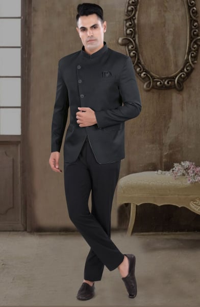 Black Wedding Wear Jodhpuri Suit