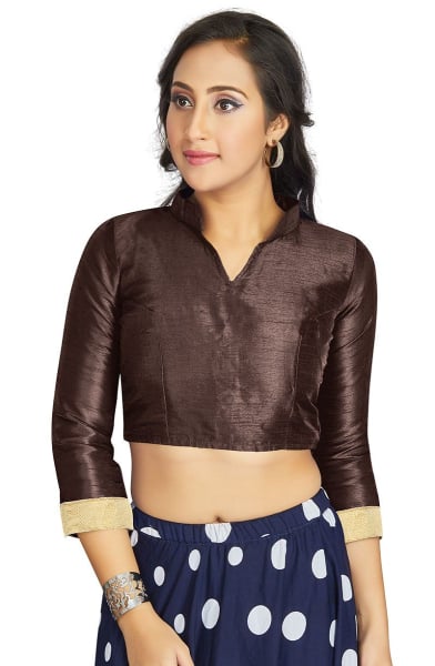 Coffee Brown Art Silk Blouse