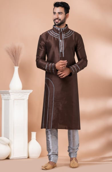 Coffee Brown Festival Wear Plus Size Kurta Set