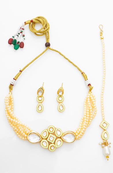 Cream Designer Necklace Set