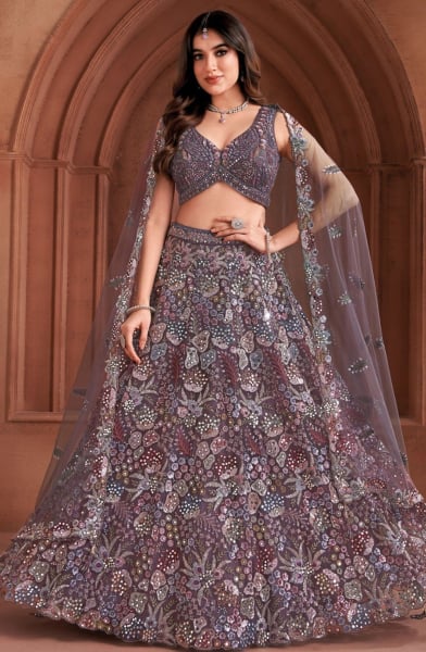 Dusty Purple Ready to Wear Lehenga Choli Set