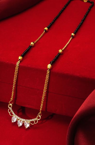Elegant Golden American Diamond Mangalsutra