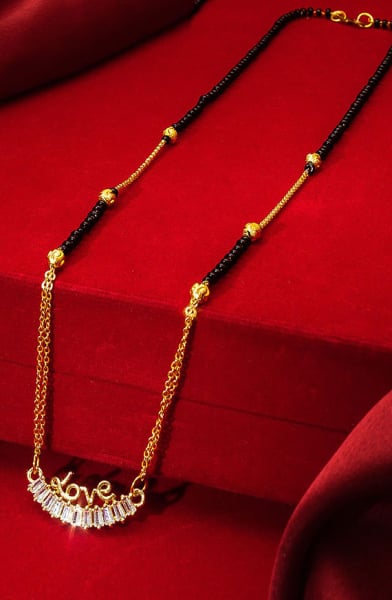 Ethnic Golden American Diamond Mangalsutra