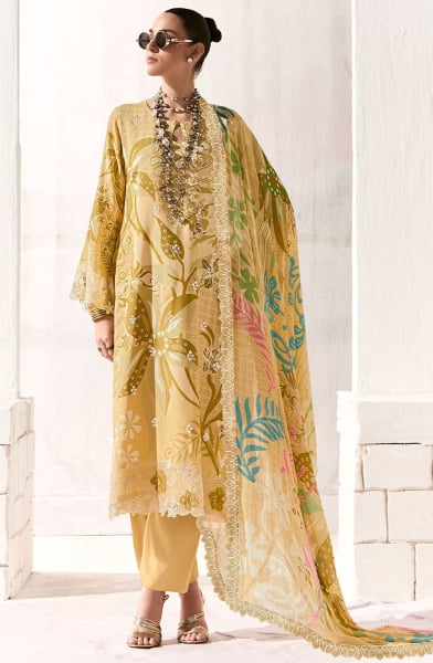 Fawn Pure Muslin Plus Size Pant Kameez