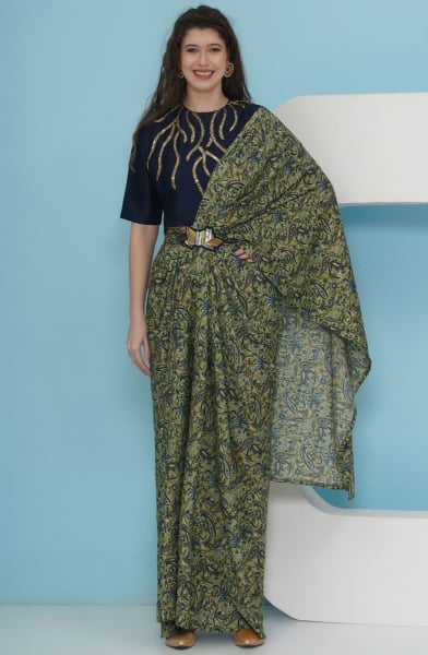 Fern Green Drape Skirt with Top