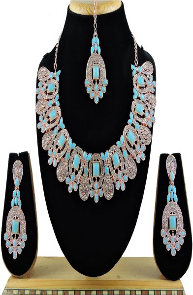Firozi Kundan Work Designer Necklace Set
