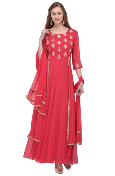 Gajari Georgette Readymade Plus Size Suit