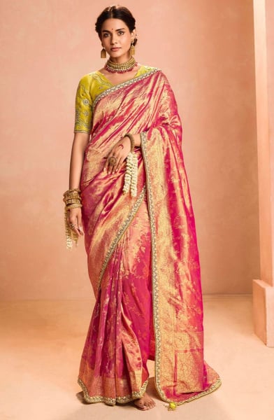 Gajari Zari Tissue Silk Designer Saree