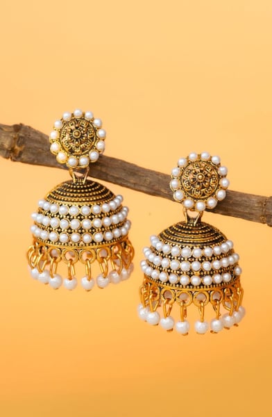 Golden Moti Earrings