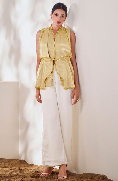 Golden Pure Gaji Silk Top