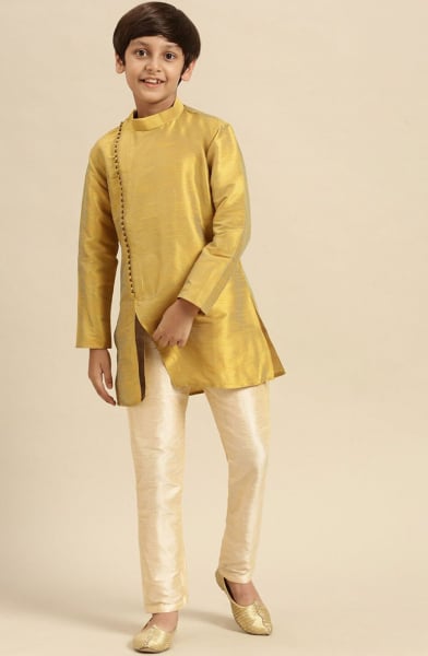 Golden Silk Boys Kurta Set