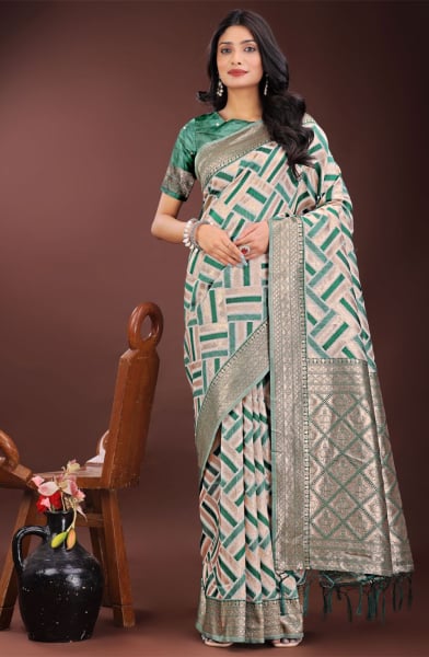 Green Cotton Saree