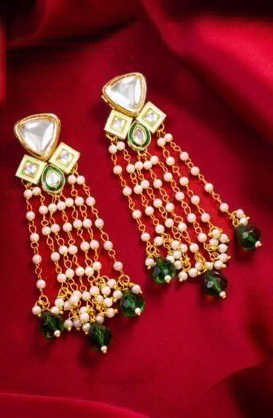 Green Designer Earrings