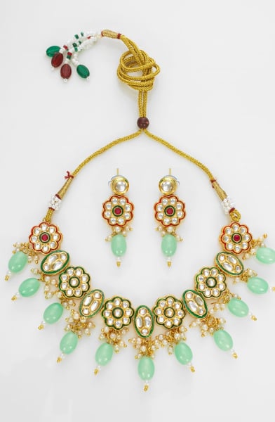 Green Designer Necklace Set