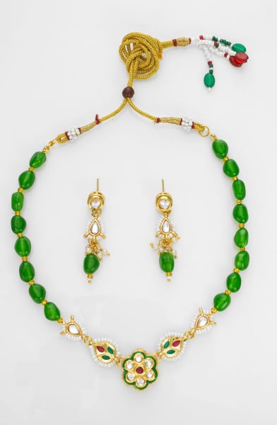 Green Designer Necklace Set