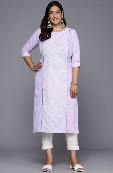 Lavender Readymade Plus Size Kurta
