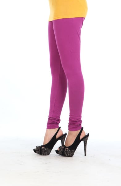 Magenta Solid Womens Leggings
