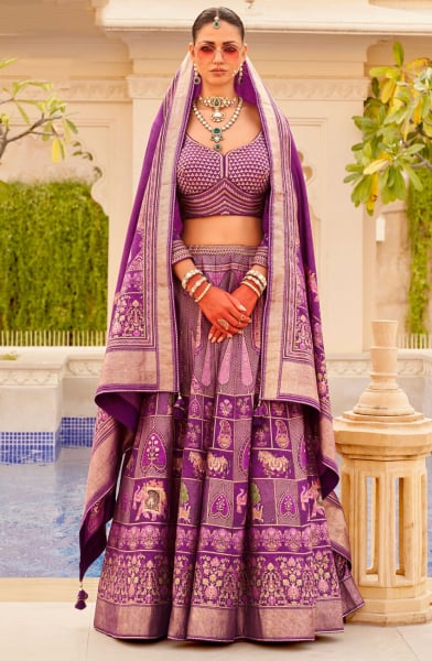 Magenta Designer Viscose Silk Lehenga Choli