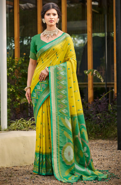 Maize Yellow Soft Silk Woven Saree for Festival