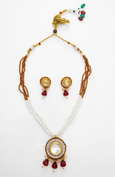 Maroon Designer Necklace Set