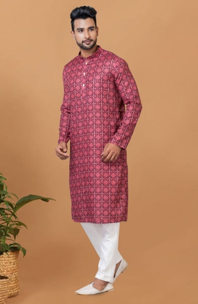 Maroon Digital Printed Kurta Set for Festival
