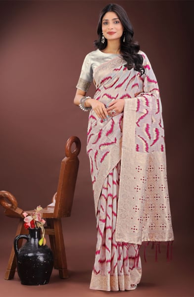 Mauve Cotton Woven Saree
