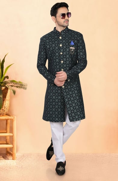 Yellow Designer Indo Western Outfit