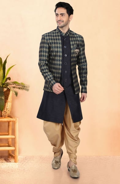 Midnight Blue Designer Indo Western Outfit