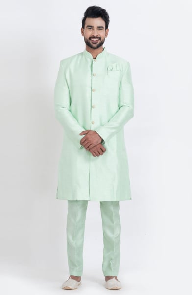 Mint Green Heavy Designer Indo Western Outfit