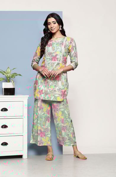 Mint Green Pure Cotton Co-Ord Set
