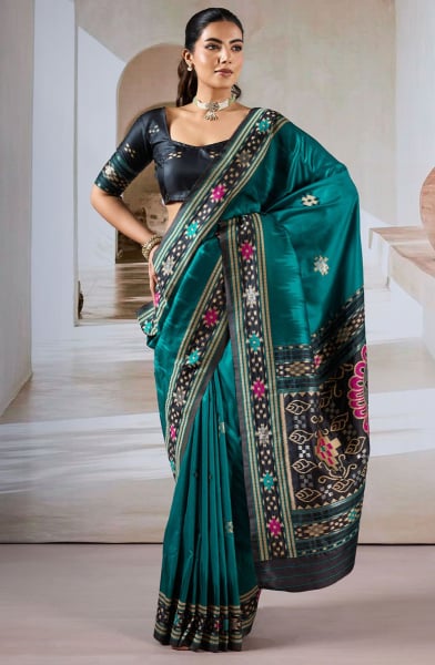 Morpich Patola Handloom Weaving Silk Saree