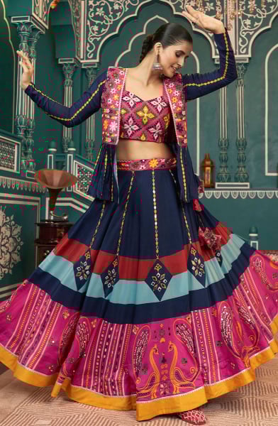 Multicolor Art Silk Chaniya Choli for Festival
