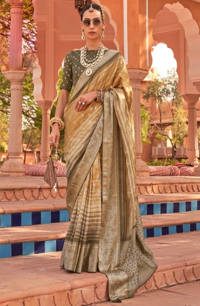 Multicolor Embellished Silk Saree