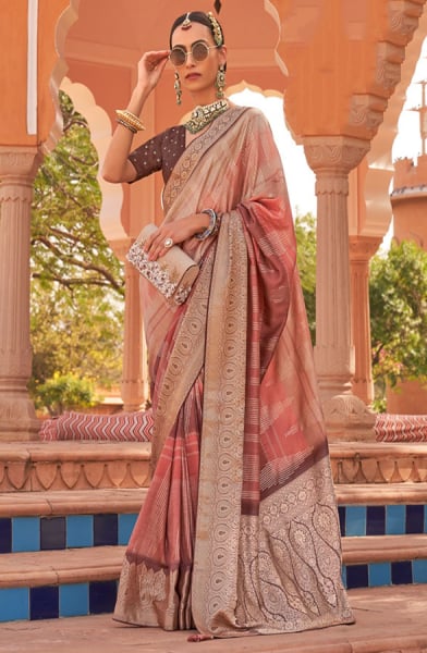 Multicolor Embellished Silk Saree