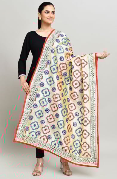 Multicolor Embroidered Dupatta