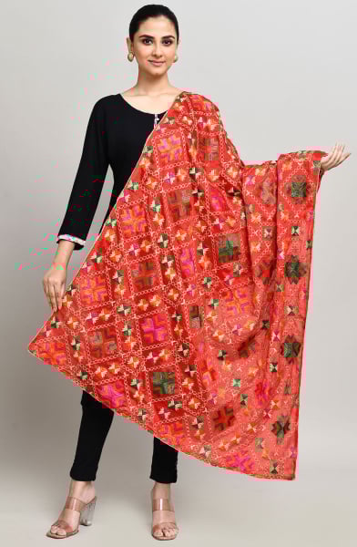 Multicolor Embroidered Dupatta