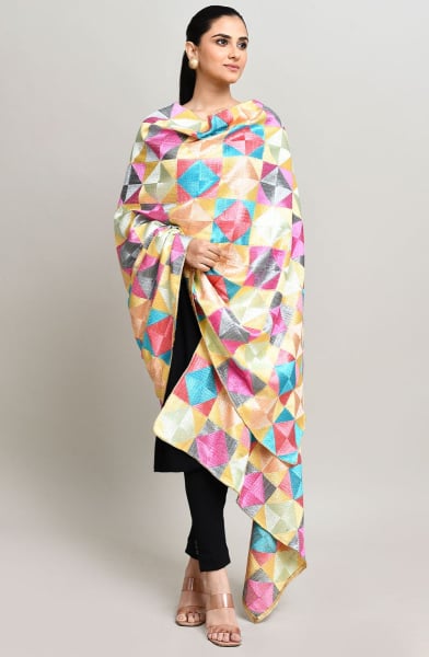 Multicolor Embroidered Dupatta