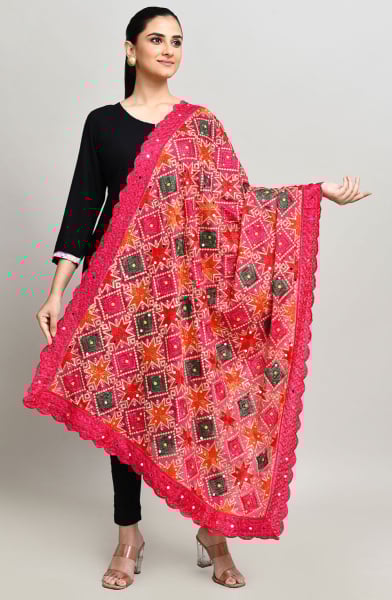 Multicolor Embroidered Dupatta