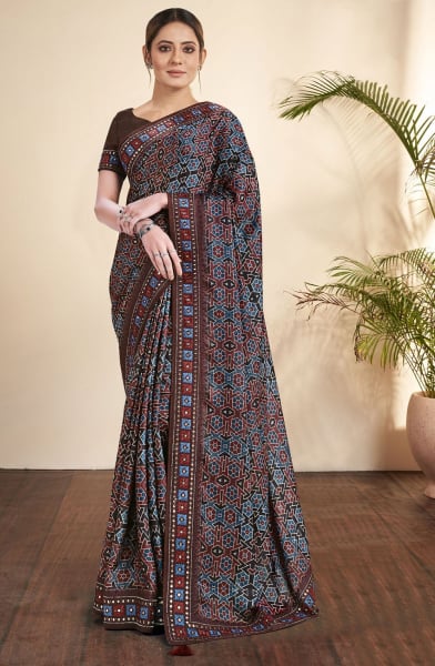 Multicolor Gaji silk Designer Saree for Ceremonial