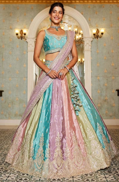 Multicolor Organza Heavy Designer Lehenga Choli Set for Wedding