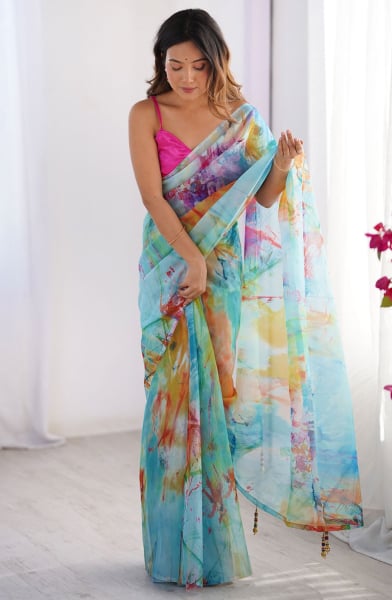 Multicolor Party Wear Saree
